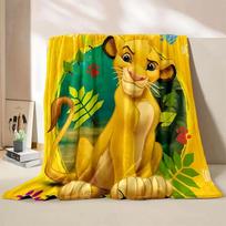 Klasikinė Simba Liūtas Karalius Tematikos Antklodė Berniukams ir Mergaitėms Minkšta Flanelinė Pliušinė Antklodė Miegamojo Sofos Svetainės Lovos Visų Sezonų Antklodė 75cmx90cm yellow