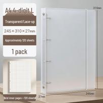 A4 4-Hole Transparent Folder Binder for Loose-Leaf Storage and Organization white