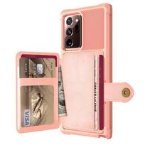 for Samsung Galaxy Note 20 Ultra/Note 20 5G Credit Card Case PU Leather Flip Wallet Cover with Photo Holder Hard Back Cover for Galaxy S20 Ultra rožinio aukso spalvos