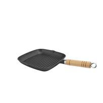 Cast Iron Steak Frying Pan Non Stick Stripes Frying Steak Pan for Home Kitchen Party Gathering black