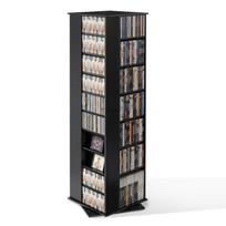 VEVOR Medijos laikymo spintelė, CD stovo bokštas, 34 skyrių besisukantis medijos bokšto stovas CD, DVD, knygoms ir žaidimų diskams, DVD stovas svetainei 47.5 x 47.5 x 163.6 cm juoda