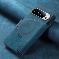 For Google Pixel 10 11 Pro 6 7 8 9 Pro XL 7A 8A 9A Magsafe Case 2 In 1 Detachable Magnetic Card Holder Wallet Flip Leather Cover For Pixel 11 mėlyna