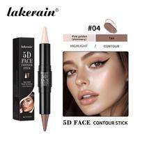 Double Head Highlight Pen Highlighter For High Nose Bridge Shadow V Face Foundation Contour Makeup Concealer Stick Cosmetics beige