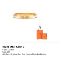 HERMES Mini Clic Kelly Enamel Gold Plated Bangles Women's Gold H200004F 85 One Size 2 auksinė