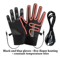 USB įkraunamos šildomos pirštinės, reguliuojama temperatūra, neslystančios, lietimui jautrus ekranas, storesnės, šiltos, slidinėjimui, dviračių sportui, žiemai, lauke Black(Men)