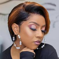 HAIRJOY Synthetic Hair Short Straight Wig for African American Women 8inches black