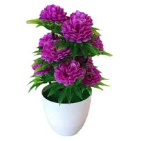 Stylish Artificial Bonsai Plant Home Table Decor Red Rose Yellow Light Pink violetinė