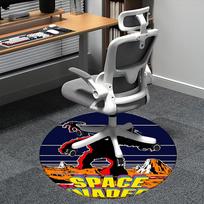 Space Vader, Retro žaidimų kėdės kilimėlis, Apvalus kilimas, Biuro kilimas, Skalbiamas mašinoje, Neslystantis, Tinka svetainėms, Miegamiesiems 80cm gray