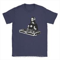 Men DJ Mona Lisa T Shirt Cotton Clothes Short Sleeve O-neck Tee Gift Idea T-Shirt Oversized Tshirt Streetwear Men Clothing XXXL tamsiai mėlyna spalva