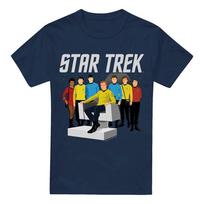 Star Trek Vector Crew T-Shirt S-2XL, Navy 4XL white