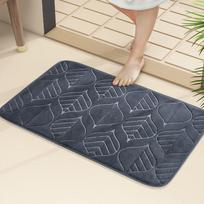 Leaf Memory Foam Absorbent Non-slip Mat for Bathroom, Living Room, Bedroom, Kitchen, and Entrance. 40x60cm (18D Foam) beige
