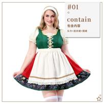 2026 New Plus Size Dirndl Bavarian Oktoberfest Costume Carnival Costume Halloween Dress XXXL beige