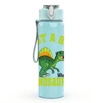 1PC Just A Boy Spinosaurus Dinosaur 750ml Color Plastic Water Bottle Leakproof Flip Straw Lid For Sports Office Home Use Pack of 1 tamsiai mėlyna spalva