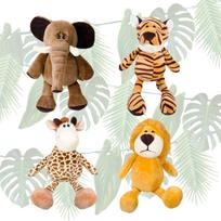 4-1S Safari Stuffed Animals Bulk Plush Jungle Animal Toys Adopt Party Favors Brithday Baby Shower Gift beige