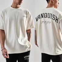 2026 New Unisexs Gym Inspired Cotton Tshirt Oversized Letter Graphic Short Sleeve Casual Tops M gray