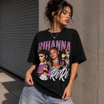 Rihanna Badgal Vintage 90s Hip Hop Rap Tour T-Shirt and kids tshirt | Rihanna Tee 4XL black