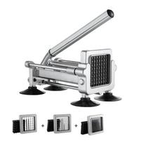 VEVOR French Fry Cutter, Potato Slicer with 1/2  3/8  1/4  Stainless Steel Blades, Manual Potato Cutter Chopper with Suction Cups 31 x 17 x 24 cm