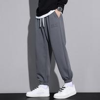 Sports Baggy Pants Sting Banding  Hip Hop Loose Harem Trousers Men's Jogger Cotton Sweatpants Big Size 8XL 7XL 6XL M (28) tamsiai pilka spalva