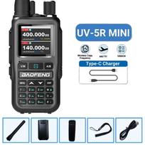 Baofeng 5R Mini Walkie Talkie Dual PTT Bluetooth APP Programming Grey Black Multi Band AM Wireless Copy Frequency Two Way Radios USB Plug