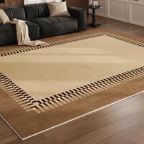 French Retro Luxury Area Rug for Living Room  Bedroom – Brown Non-Slip Floor Mat, Machine Washable Sofa Coffee Table Carpet 160x200cm(62x78in)
