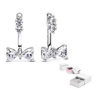 Pandora 925 Sterling Silver Earrings Women's Silver 293543C01 F-Brand Original Box white