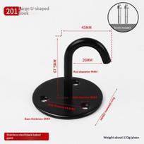 New Pad Eye Wall Hook U/J-Shaped Plate Deck Ceiling Mount Hanger Black Silver Stainless Steel Door Buckle For Fan Lamp A19