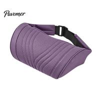 Breathable Neck Cushion Car Headrest Pillow for Support, Memory Foam with Adjustable Strap, Universal Ergonomic Lumbar Support Auto Truck SUV A violetinė