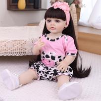 55cm Realistic Reborn Girl Doll Full Silicone Vinyl Cute Newborn Babies Dolls Kids Christmas Halloween Decoration Gifts 22 inch about 55 cm gray