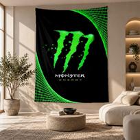 Decorative Tapestry,Monster Energy Printed Wall Art, Lightweight Wall Hanging For Bedroom Background 130cmx150cm