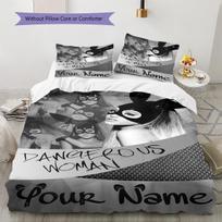 Name Custom Ariana Grande Pattern Bedding Set Quilt Cover Pillowcase Home Decor Gift (1 * duvet cover + 2 * pillowcase, without core) 200x200cm