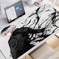 Mousepad Anime Tokyo Ghoul Kaneki Ken Computer Gamer Locking Edge Nonslip Mouse Pad Black And White Office Keyboard Desk Mat 800x300x2mm black