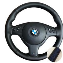 Individualus rankomis siūtas mikropluošto odos automobilio vairo užvalkalas, skirtas BMW E46 E39 330i 540i 525i 530i 330Ci M3 2001-2014