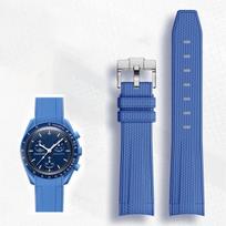 Advanced Rubber Watchband For Rolex Omega X Swatch Joint MoonSwatch Constellation Sports 20mm Watch Strap Curved End Band 20mm gray