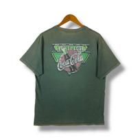 Vintage 90's COCA-COLA Distressed Faded Graphic Tee Shirt Large Size L gray