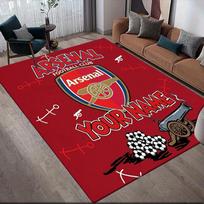 Custom Name Arsenal Flannel Pattern Square Carpet,Area Rug,Carpet Rug for Living Room Bedroom Sofa Playroom Decor,Non-slip Floor Mat 40x60cm( 15x23in )