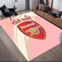 Custom Name Arsenal Flannel Pattern Square Carpet,Area Rug,Carpet Rug for Living Room Bedroom Sofa Playroom Decor,Non-slip Floor Mat 70x100cm( 27x39in )