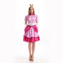 Halloween Super Mary Peach Princess Dress Adult Female Performance Dress Stage Dress one size fits all rožinė