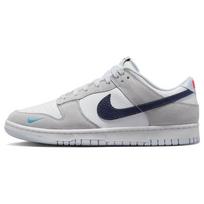 Nike Dunk Low Mini Swoosh - Football Grey Midnight Navy Unisex Sportbačiai Balti Ryškiai Raudoni FJ4227-001 42.5 white
