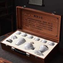 Kung Fu Tea Set, High-End Business Gifts, A Complete Set Of Company Annual Meeting Gifts For Drinking Tea In Ge Kiln Office brown