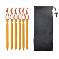 Ultra-light Aluminum Camping Tarp Set: Tent Stakes, Windproof Rope & Buckles, 18cm Triangular Ground Stakes orange