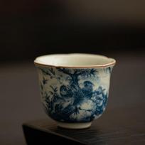Birds Ru Klin Porcelain Teacup Chinese Kung Fu Gongfu Master Cups Ceramic Tea Bowls Tea Ceremony Teaware Set Household Drinkware black