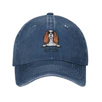 Personalized Cotton Peeking Dog Cavalier King Charles Spaniel Baseball Cap for Unisex Women Adjustable Dad Hat Sports Adjustable Cap&>8Y gray