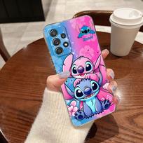 Stitch ir Angel Draugai Skaidrus dėklas Samsung Galaxy A57 A37 A56 A36 A55 A54 A35 A26 A07 A17 A16 A06 A34 A15 Minkštas dangtelis Disney Galaxy A52s 5G