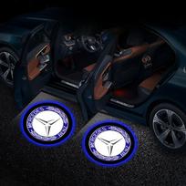 2 vnt. LED vaiduoklio šešėlio automobilio durų žibintai BMW apvalus logotipas Belaidis pasveikinimo projektorius Žibintas Mercedes Benz W177 W212 W213 W205 V177 W247 W176 GLA GLC X253 Benz-blue white black