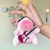 12Cm Kawaii Capybara Plush Toys Cute Capybara Bag Pendant Keychain Kids Backpack Decor Birthday Christmas Gifts Fluffty Doll Toy brown