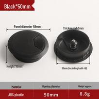 Zinc Alloy Flip-Top Cable Management Box with Brush Wire Entry Cover for Desks black