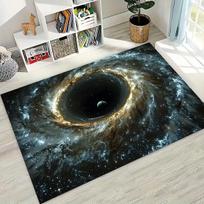3D galaktikos planetos rašto grindų kilimėlis - Minkštas kilimas svetainei, miegamajam, biurui Dekoravimas Skalbiamas mašinoje Kosmoso temos dizainas Gražus 80cm x 120cm gray