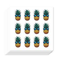 20pcs Self-Adhesive Paper Decorative Stickers for Party Decorative Presents Sealing Pineapple 90x90mm 12patterns/pc black