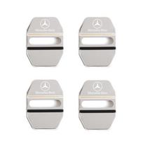 Automobilio durų spynelių dangteliai lipdukas Mercedes Benz W203 W204 W212 C200L GLC GLK CLA GLA Priedai Interjero apdailos elementai MSG-BENC sidabras