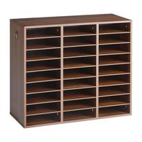 VEVOR Wood Literature Organizer 27 Compartments Office Mailboxes Brown, Countertop Literature Sorter for Files Documents Papers